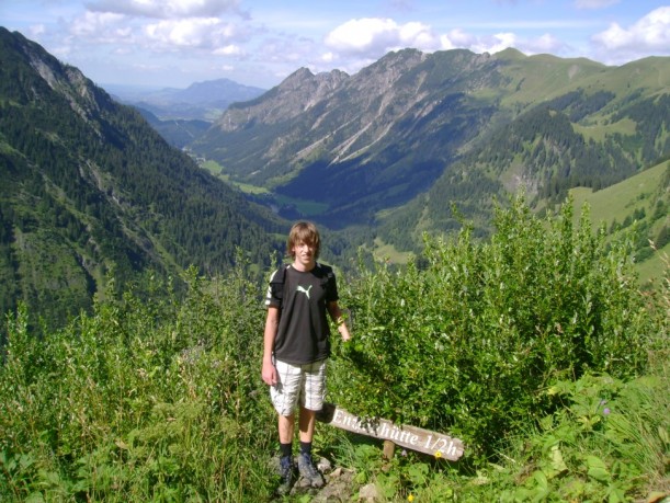 Kurz vor dem Ziel der Wanderung durch die Allgäuer Alpen