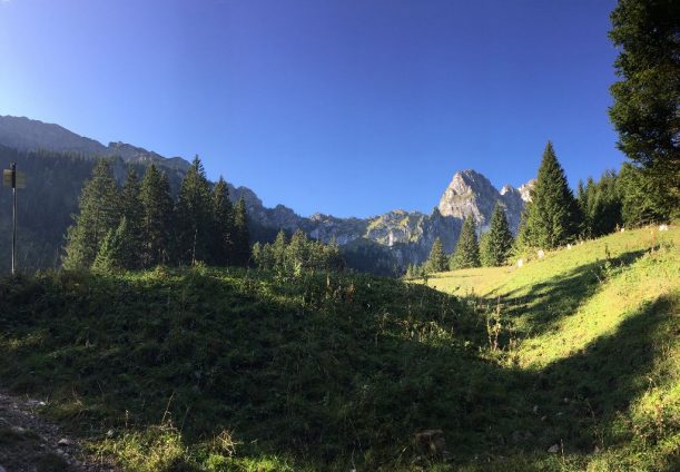 Ausgang aus der Klamm mit Blick Richtung Aggenstein