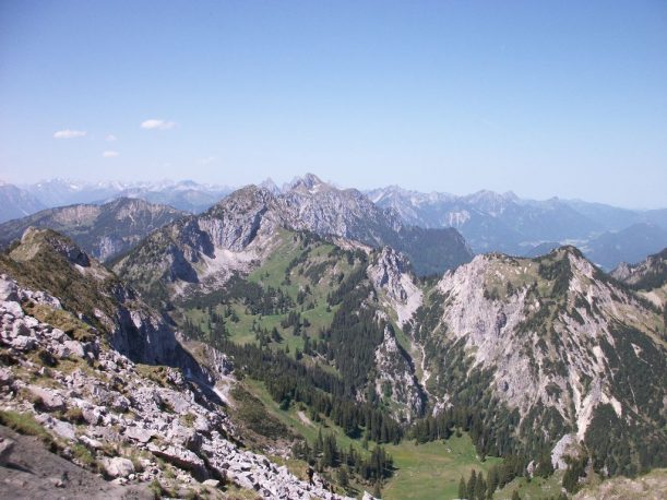 Panorama Ausblick in die Allgäuer Alpen
