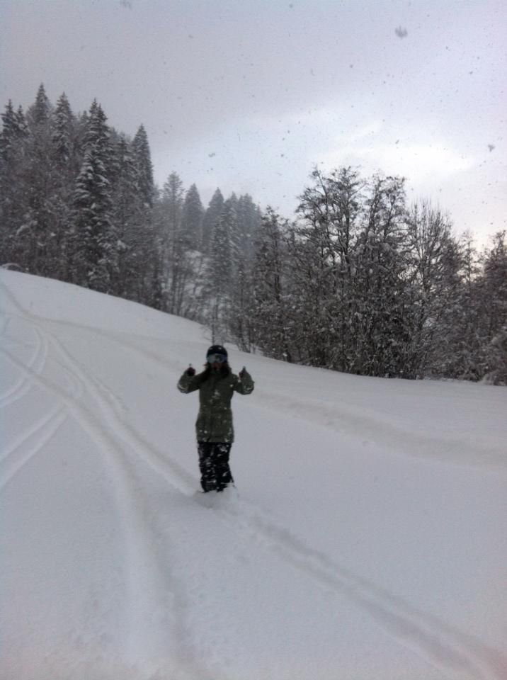 Neuschnee am Höllwieslift im Skigebiet Söllereck
