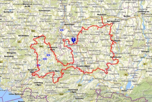 Wiesengänger-Route : Wanderkarte im Allgäu