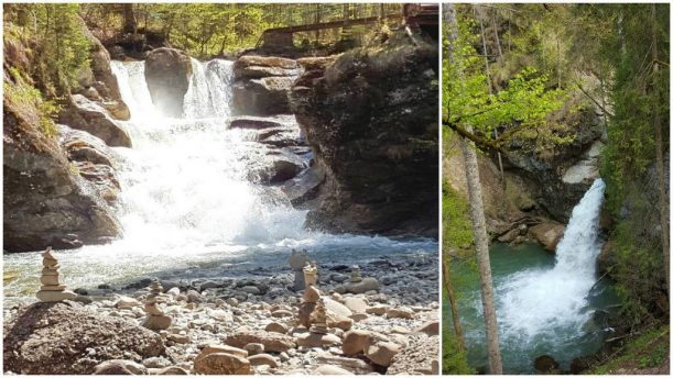 Imposante Wasserfälle und Steinmanderl auf der Wanderung im Gunzesrieder Ostertaltobel