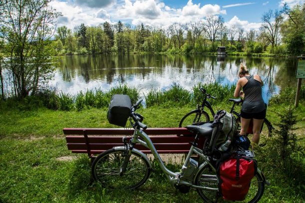 Der Stadtweiher von Leutkirch entlang der Radrunde Allgäu