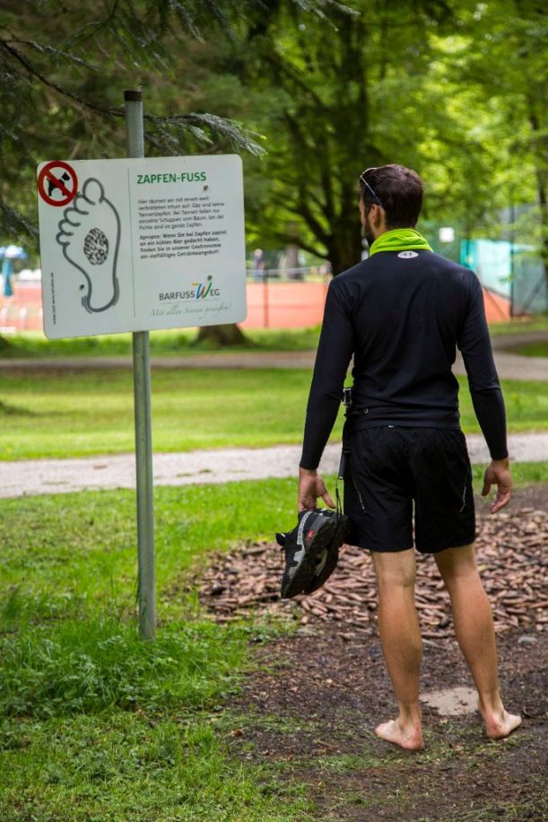 Der Barfuß-Pfad im Kurpark Bad Wörishofen an der Radrunde Allgäu