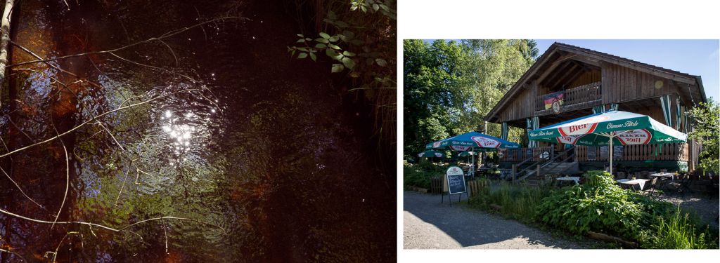 Unterwegs im Wurzacher Ried, Einkehr im Biergarten.