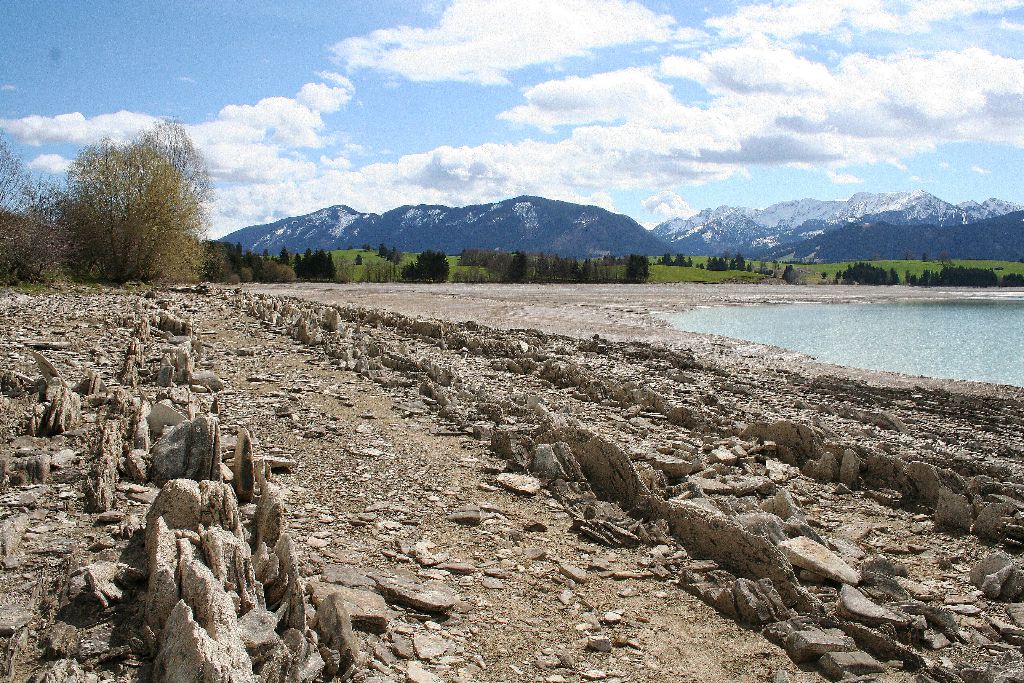 Die Deutenhausener-Schichten am Nordende vom Forggensee.